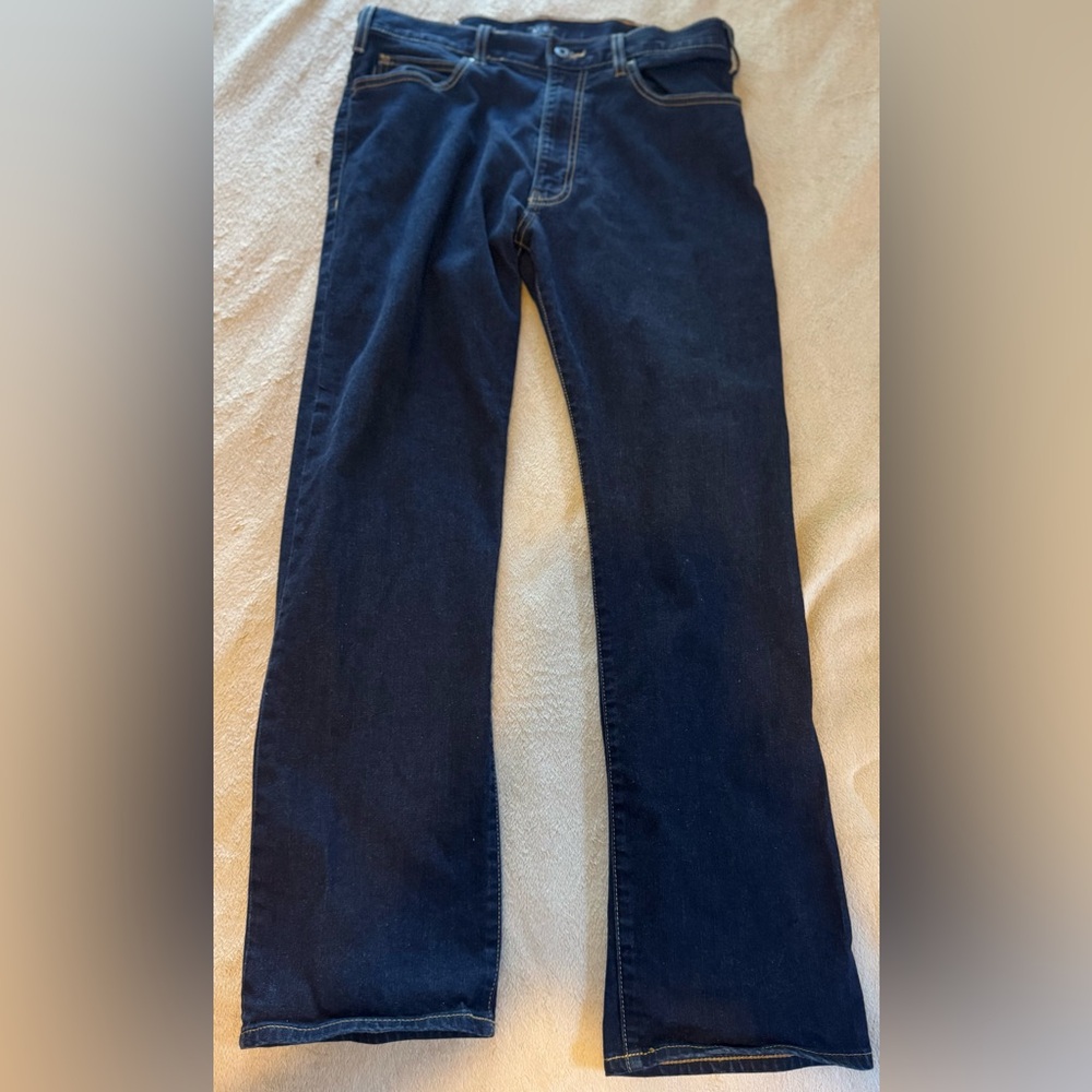 Armani Jeans Mens J31 Regular Fit Straight Leg Denim 33  Dark Blue Work Casual - Picture 2 of 11